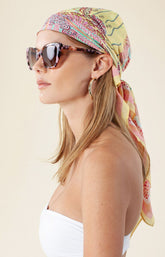 Kaleidoscope Gaze - Halebob 100% Silk Scarf Yellow